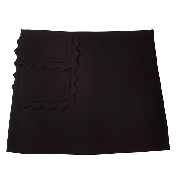 VICTORIA BECKHAM x TARGET Black Twill Scallop Pocket A-Line Mini Skirt NWT - Picture 3 of 8